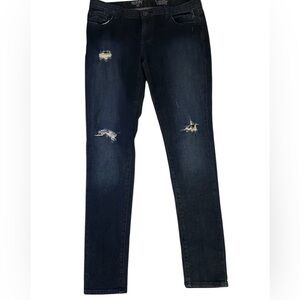 Vans Women's Dark Blue Distressed Skinny Jeans